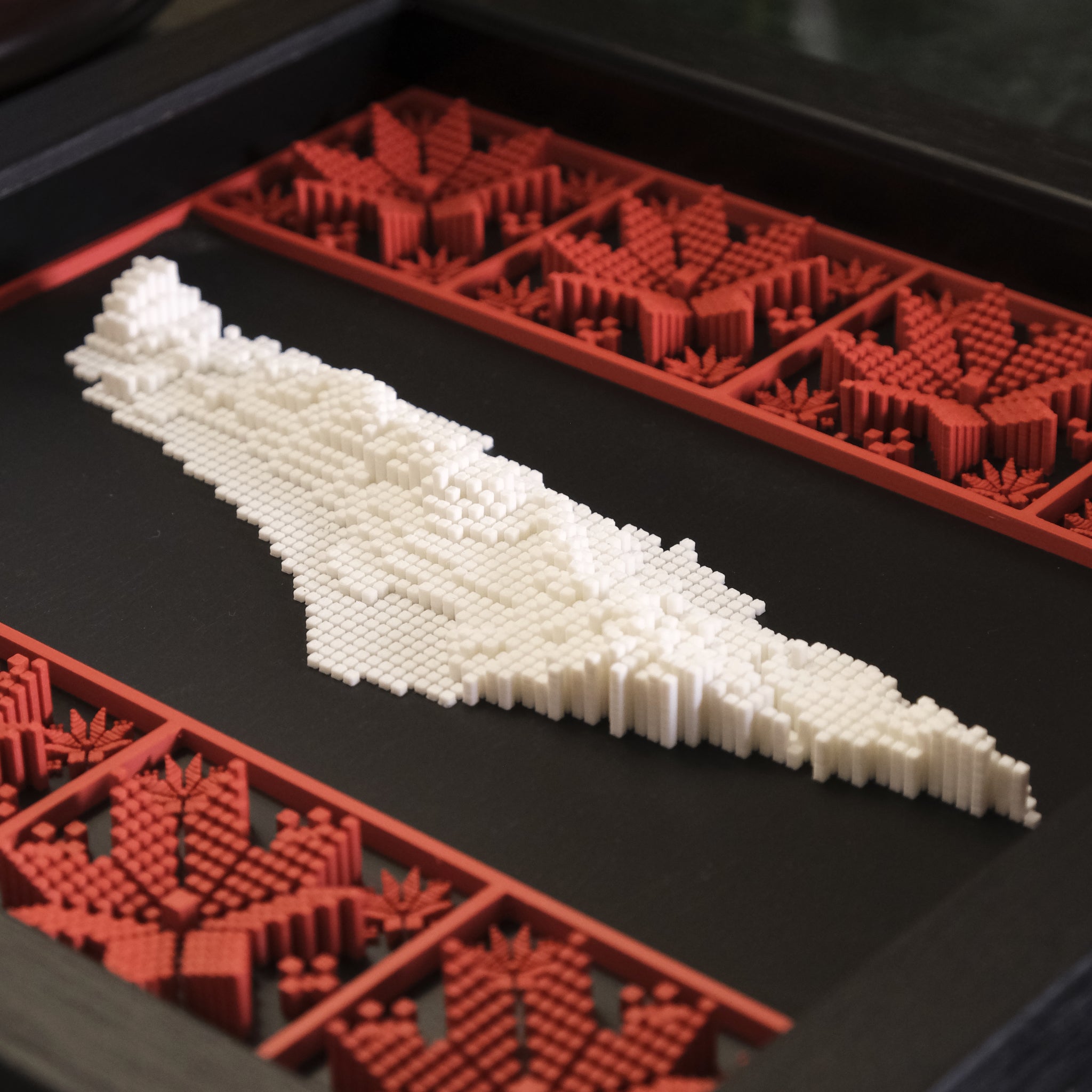 Tatreez with Palestine in 3D (27x27cm Black Frame)